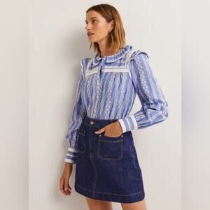 BNWT BODEN denim patch pocket mini skirt